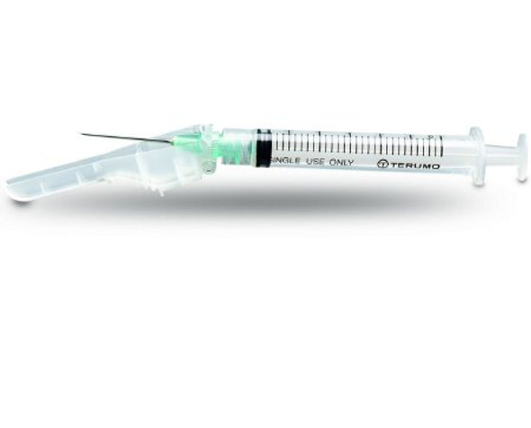 Safety Tuberculin Syringe with Needle SurGuard® 1 mL 5/8 Inch 25 Gauge Hinged Safety Needle Ultra Thin Wall SG3-01T2516 Box/100