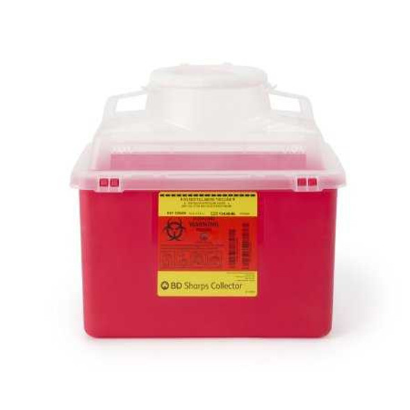 Sharps Container BD™ Red Base 11-1/2 H x 12-4/5 W x 8-4/5 D Inch Vertical Entry 3.5 Gallon 305456 Case of 20 305456 BD™ 243874_CS