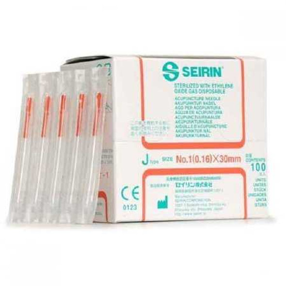 Acupuncture Needle Seirin® 3 Japanese Gauge 30 mm Length J-Type SJ.20X30 Box of 100 SJ.20X30 Seirin® 889831_BX