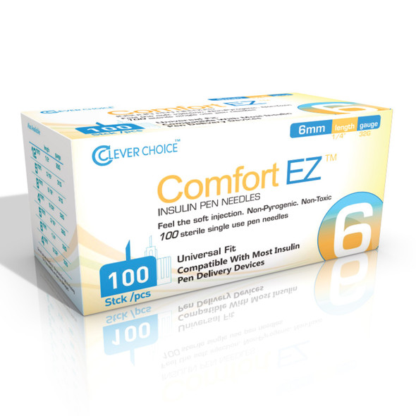 Standard Insulin Pen Needle Comfort EZ‚ 32 Gauge 6 mm Length NonSafety 32G6 Case of 3000
