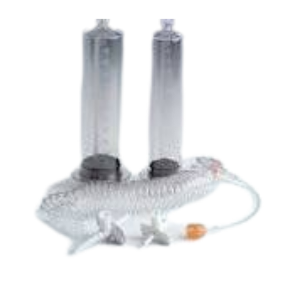 MRI Dual Syringe Kit EmpowerMR® 96 Inch Tubing with Check Valve 2 x 100 mL 017356 Case of 50