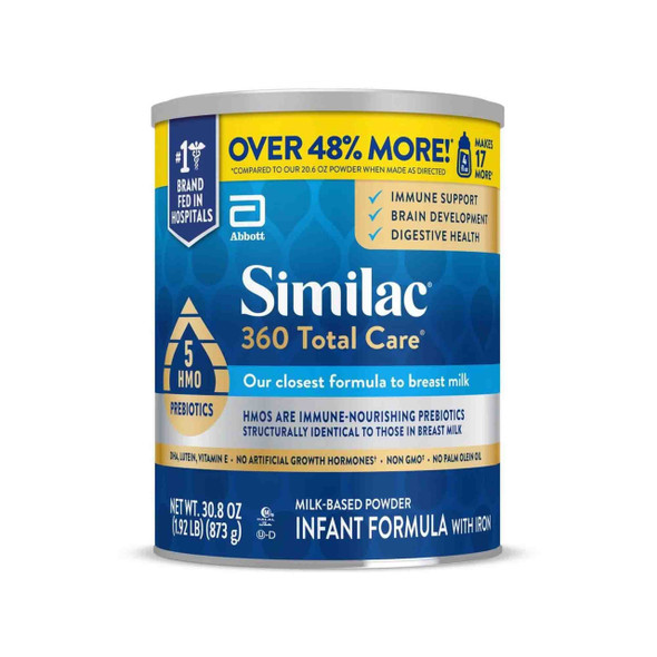 Infant Formula Similac 360 Total Care Unflavored 30.8 oz. Can Powder Iron 68654 Carton of 6