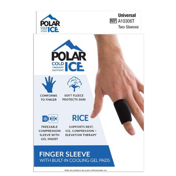 Finger Sleeve with Cooling Pad Polar Ice® Adult One Size Fits Most Pull-On Finger Black A10306T Case/36