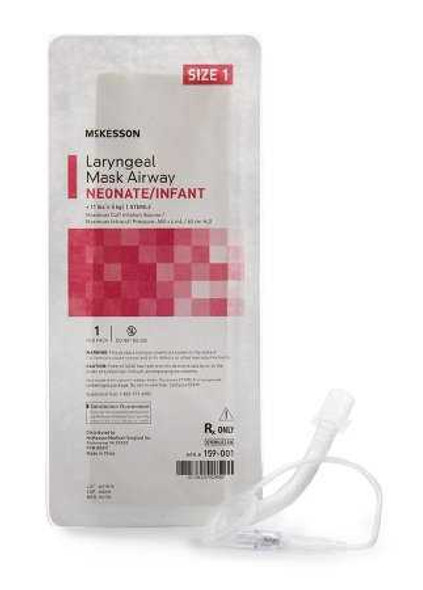 Curved Laryngeal Mask McKesson 4 mL Cuff Size 1 Single Patient Use 159-001 Pack of 1 159-001 McKesson 1056865_EA