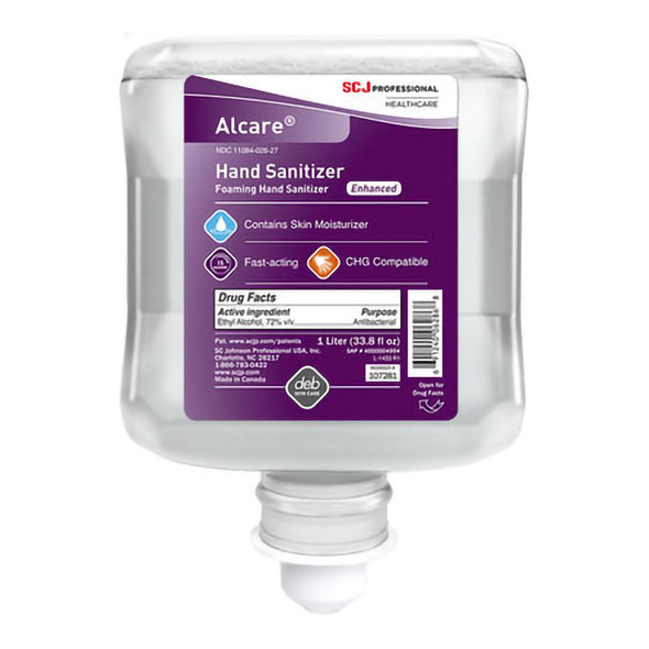 Hand Sanitizer Alcare Enhanced 1 Liter Ethyl Alcohol Foaming Dispenser Refill Bottle 107261 Case of 6