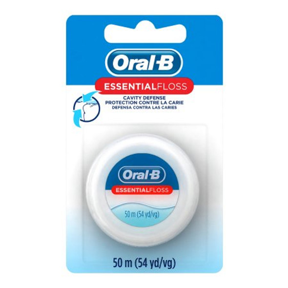 Dental Floss Oral-B Essential Floss Cavity Defense Waxed 54 Yard Unflavored 00041082576 Each/1