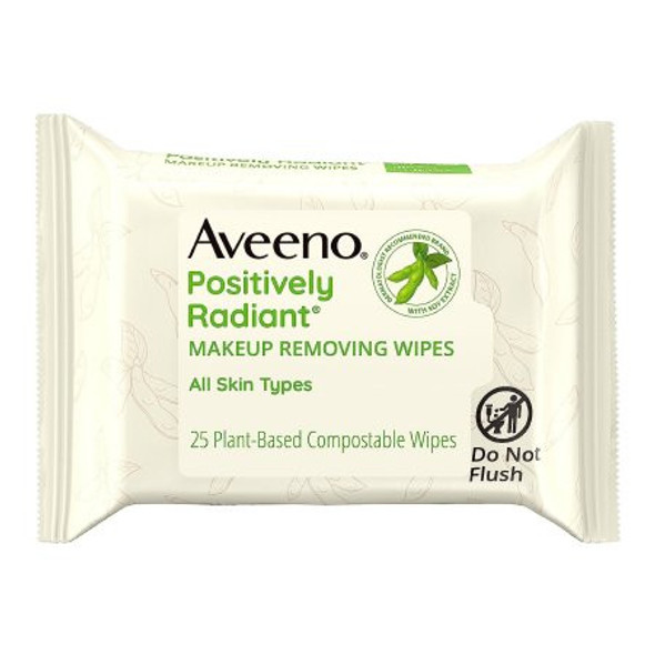 Makeup Remover Aveeno® Positively Radiant® Wipe Soft Pack Scented 38137115719 Pack of 25
