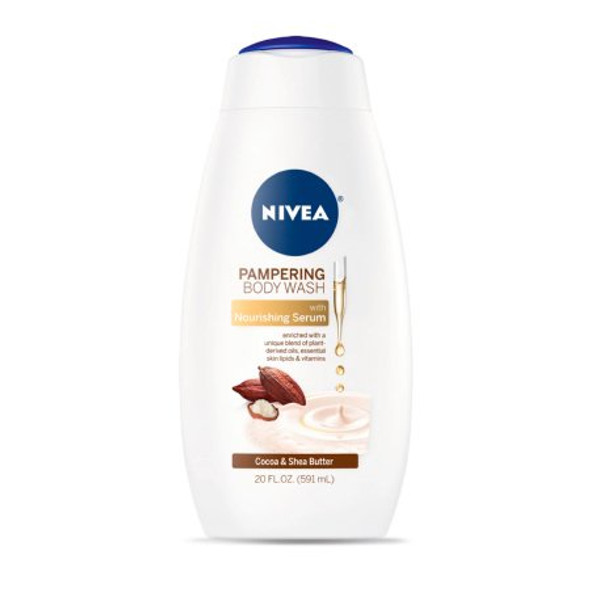 Body Wash Nivea® Pampering Body Wash with Nourishing Serum Cream 20 oz. Bottle Cocoa / Shea Butter Scent 07214002618 Each/1