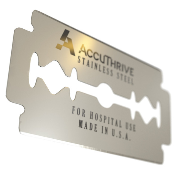 Double Edge Prep Blade AccuThrive 3 Facet Edge, Stainless Steel, 0.004 Inch Thick AVBL-3002-0000 Case of 5000
