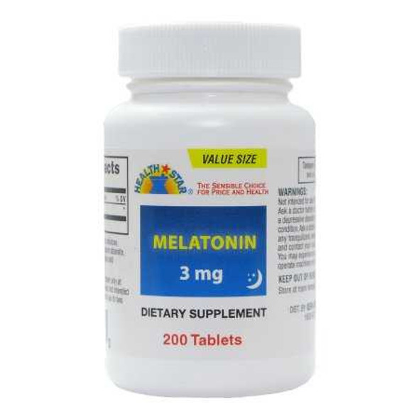 Natural Sleep Aid 200 per Box Tablet 3 mg Strength 864-20-HST Case of 12 864-20-HST Geri-Care 1150847_CS