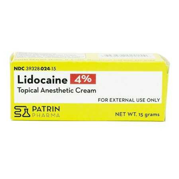 Lidocaine HCl 4% Cream Tube 15 Gram 39328002415 Pack of 1 39328002415 Patrin Pharma Inc 1125690_EA