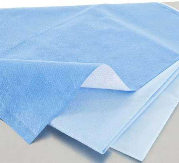 QUICK CHECK* H200 Sterilization Wrap White / Blue 18 x 18 Inch Dual Layer SMS Polypropylene Steam / EO Gas / Hydrogen Peroxide 34193 Case of 480 34193 QUICK CHECK* H200 840354_CS