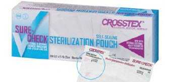 Sterilization Pouch Sure-Check® Ethylene Oxide (EO) Gas / Steam 5-1/4 x 10 Inch Transparent Self Seal Film SCM2 Box of 200 SCM2 Sure-Check® 783390_BX