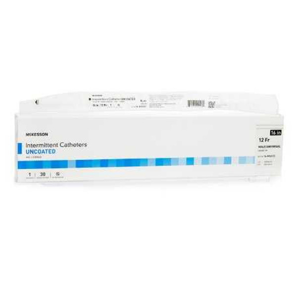 Urethral Catheter McKesson Coude Tip Uncoated PVC 12 Fr. 16 Inch 16-M1612C Case of 300 16-M1612C McKesson 1135719_CS
