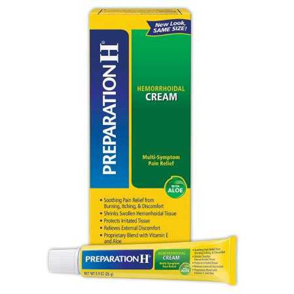 Hemorrhoid Relief Preparation H® Cream 0.9 oz. 00573286893 Pack of 1 00573286893 Preparation H® 1147293_EA