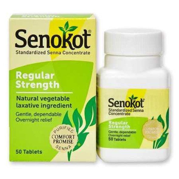 Laxative Senokot® Tablet 50 per Bottle 8.6 mg Strength Sennosides 67618030050 Bottle of 1 67618030050 Senokot® 830858_BT