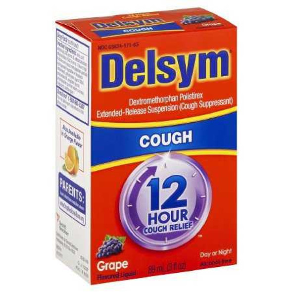 Cold and Cough Relief Delsym® 30 mg / 5 mL Strength Liquid 3 oz. 63824017163 Pack of 1 63824017163 Delsym® 1101845_EA