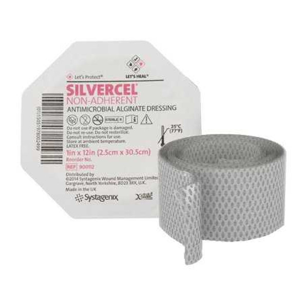 Silver Alginate Dressing Silvercel™ Non-Adherent 1 x 12 Inch Rope Sterile 900112 Carton of 5 900112 Silvercel™ Non-Adherent 1189328_CT