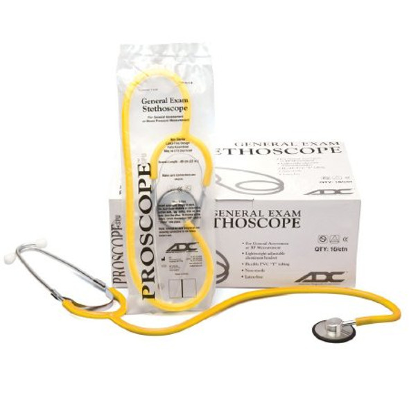General Exam Stethoscope Proscope™ 660 Yellow 1-Tube 22 Inch Tube Single Sided Chestpiece 660YH Case/50