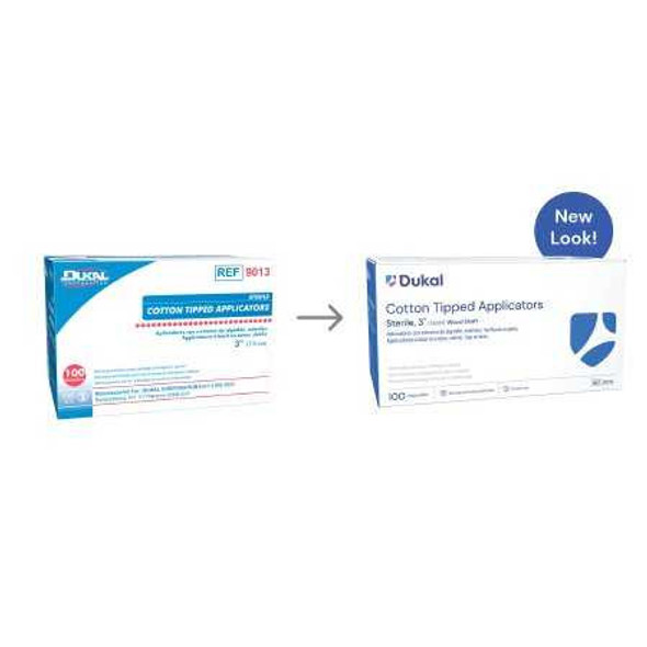 Swabstick Dukal™ Cotton Tip Wood Shaft 3 Inch Sterile 2 per Pack 9013 Case of 1000 9013 Dukal™ 813514_CS