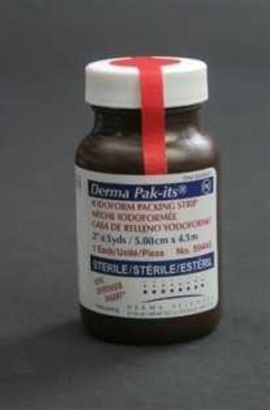 Wound Packing Strip Pak-Its® Iodoform 1/4 Inch x 5 Yard Sterile 59145 Bottle of 1 59145 Pak-Its® 771737_BT