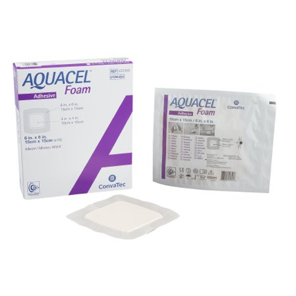 Foam Dressing Aquacel® 6 X 6 Inch With Border Waterproof Film Backing Silicone Adhesive Square Sterile 422350 Each/1