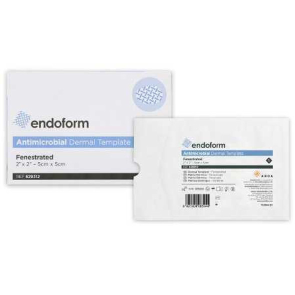 Silver Collagen Dressing Endoform® Antimicrobial 2 x 2 Inch Fenestrated Square Sterile 629312 Pack of 1 629312 Endoform® Antimicrobial 1107361_EA