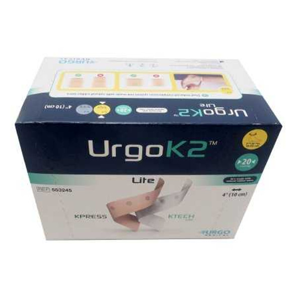 2 Layer Compression Bandage System URGOK2™ Lite 4 x 7-1/8 to 9-3/4 Inch Self-Adherent Closure Tan / White / Pink NonSterile Regular 20 mmHg 553245 Pack of 1 553245 URGOK2™ Lite 1170200_EA