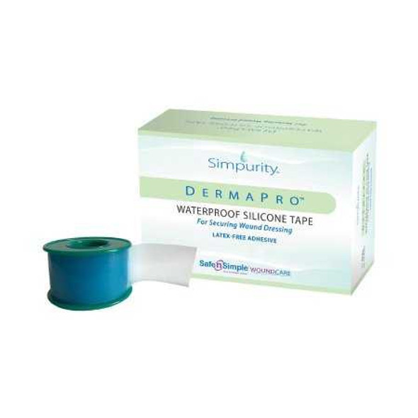Waterproof Medical Tape DermaPro™ White 2 Inch x 5 Yard Silicone NonSterile SNS57232 Box of 6 SNS57232 DermaPro™ 1153930_BX