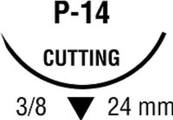 Nonabsorbable Suture with Needle Surgipro™ II Polypropylene P-14 3/8 Circle Precision Reverse Cutting Needle Size 3 - 0 Monofilament SP-5663G Box of 1 SP-5663G Surgipro™ II 499650_BX