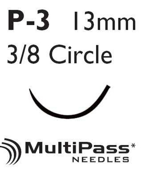 Absorbable Suture with Needle Monocryl™ Poliglecaprone P-3 3/8 Circle Precision Reverse Cutting Needle Size 6 - 0 Monofilament Y492G Box of 12 Y492G Monocryl™ 304328_BX