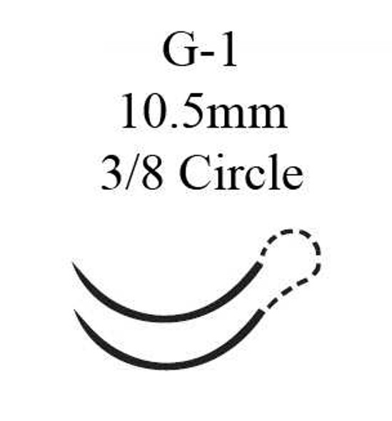 Absorbable Suture with Needle Chromic Gut G-1 3/8 Circle Precision Reverse Cutting Needle Size 6 - 0 790G Box of 12 790G J & J Healthcare Systems 2748_BX