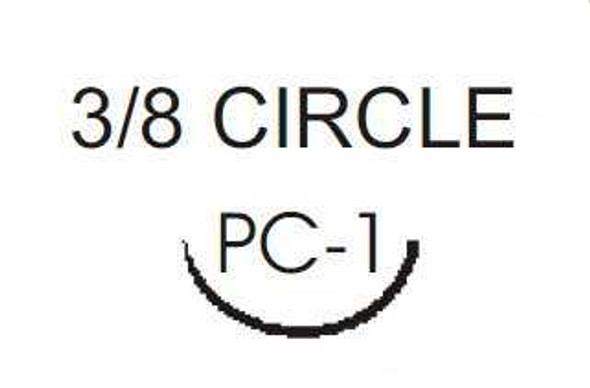 Nonabsorbable Suture with Needle Prolene™ Polypropylene PC-1 3/8 Circle Precision Conventional Cutting Needle Size 5 - 0 Monofilament 8618G Box of 12 8618G Prolene™ 125929_BX