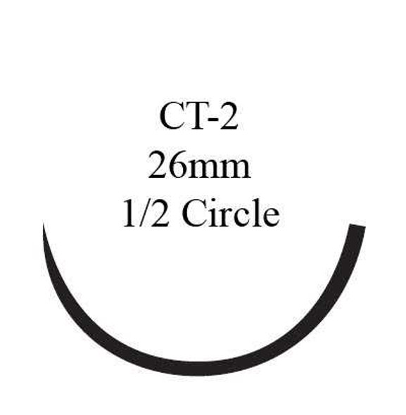 Nonabsorbable Suture with Needle Prolene™ Polypropylene CT-2 1/2 Circle Taper Point Needle Size 2 - 0 Monofilament 8411H Box of 36 8411H Prolene™ 3217_BX