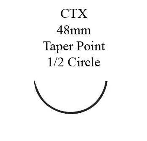 Absorbable Suture with Needle PDS™ II Polydioxanone CTX 1/2 Circle Taper Point Needle Size 1 Monofilament Z371T Box of 24 Z371T PDS™ II 128274_BX