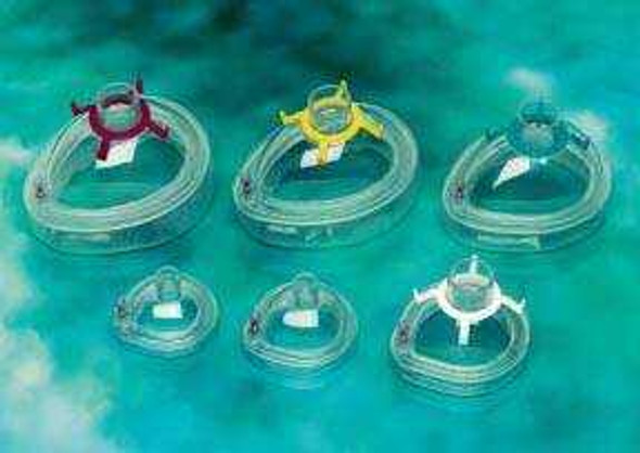 Anesthesia Mask Clear Comfort® Elongated Style Adult Large Hook Ring 15810 Case of 30 15810 Clear Comfort® 356605_CS