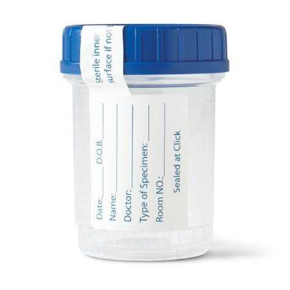 Specimen Container for Pneumatic Tube Systems Click-N-Close 90 mL (3 oz.) Screw Cap Patient Information Sterile Fluid Path DYND30382 Case of 400 DYND30382 Click-N-Close 1064520_CS