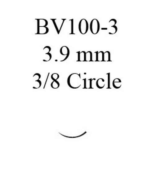 Absorbable Suture with Needle Coated Vicryl™ Polyglactin 910 BV100-3 3/8 Circle Taper Point Needle Size 9 - 0 Braided V402G Box/12