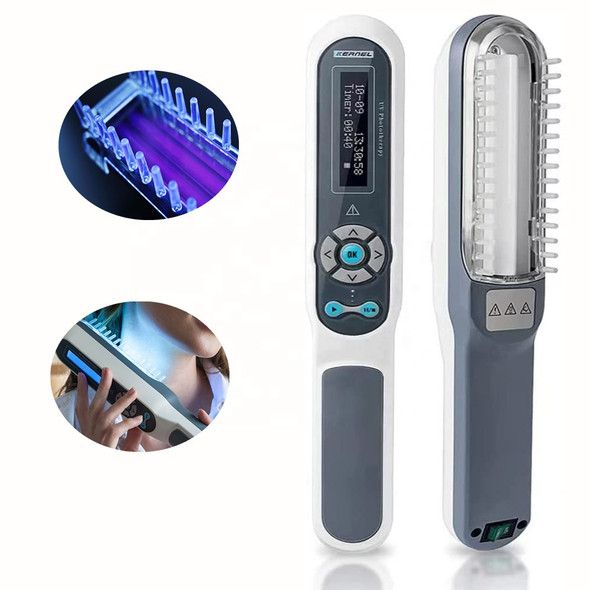 Kernel Handheld Phototherapy Light for Psoriasis, Eczema or Vitiligo for Home Use, UV Lamp for Skin and Scalp Treatment, Irradiation Area 55 cm2, FDA Cleared