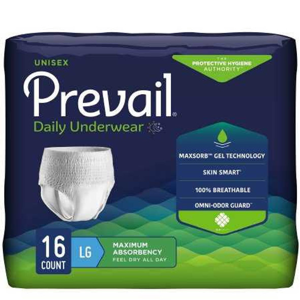 Adult Absorbent Underwear Prevail Super Plus Pull On Large Disposable Heavy Absorbency PVS-513 Pack/16 PVS-513 FIRST QUALITY PRODUCTS INC. 450593_PK