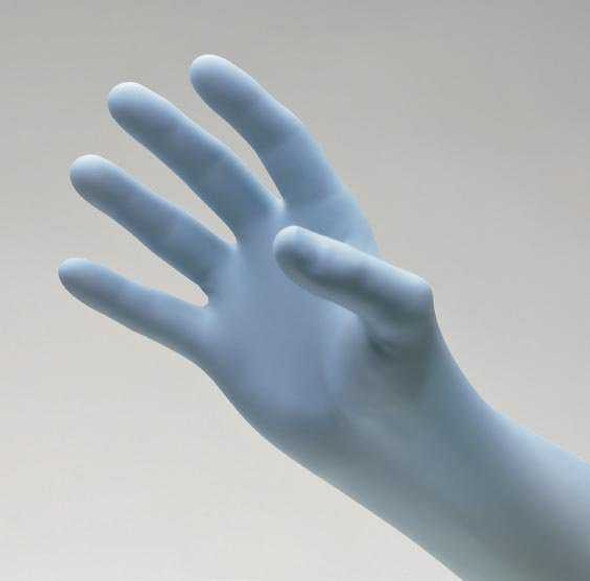 Exam Glove NitriDerm® Ultra Blue Small NonSterile Nitrile Standard Cuff Length Fully Textured Light Blue Chemo Tested / Fentanyl Tested 157100 Box of 100 157100 NitriDerm® Ultra Blue 810526_BX
