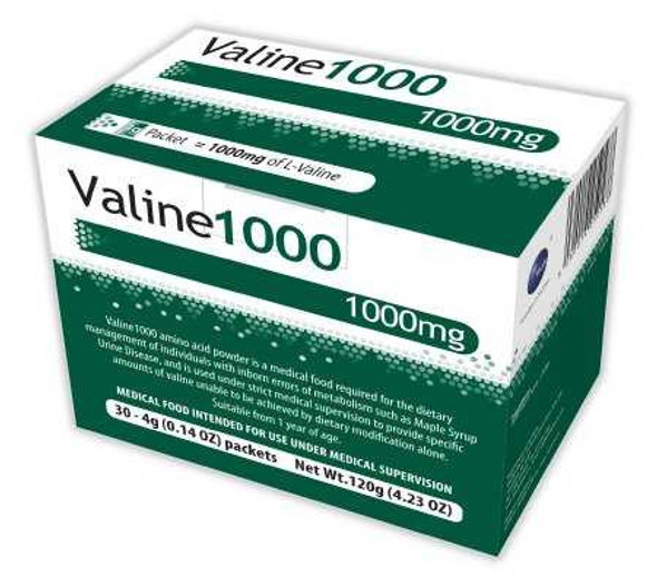 Amino Acid Oral Supplement Valine1000 Unflavored 4 Gram Individual Packet Powder 1700-611PWLF Each/1 1700-611PWLF Valine1000 1140730_EA