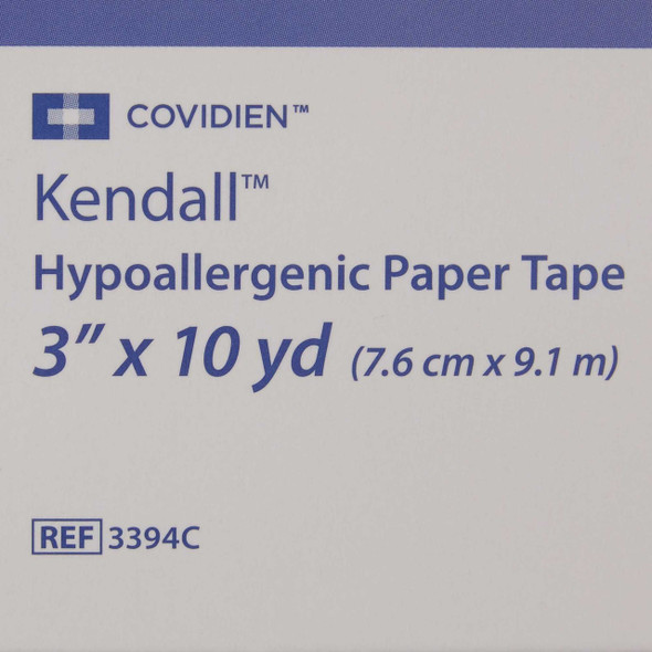 Hypoallergenic Medical Tape Kendall™ Hypoallergenic White 3 Inch x 10 Yard Paper NonSterile 3394C Pack of 1 Kendall™ Hypoallergenic 696199_EA