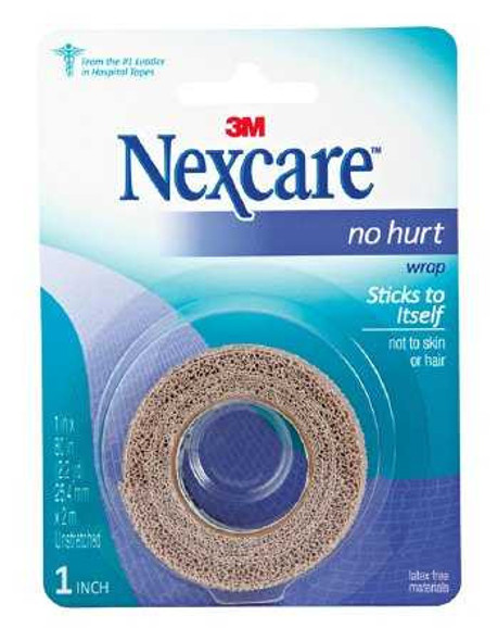 Cohesive Bandage Nexcare™ No Hurt 1 x 80 Inch Self-Adherent Closure Tan NonSterile Standard Compression NHT-1 Pack of 1 NHT-1 Nexcare™ No Hurt 1084045_EA