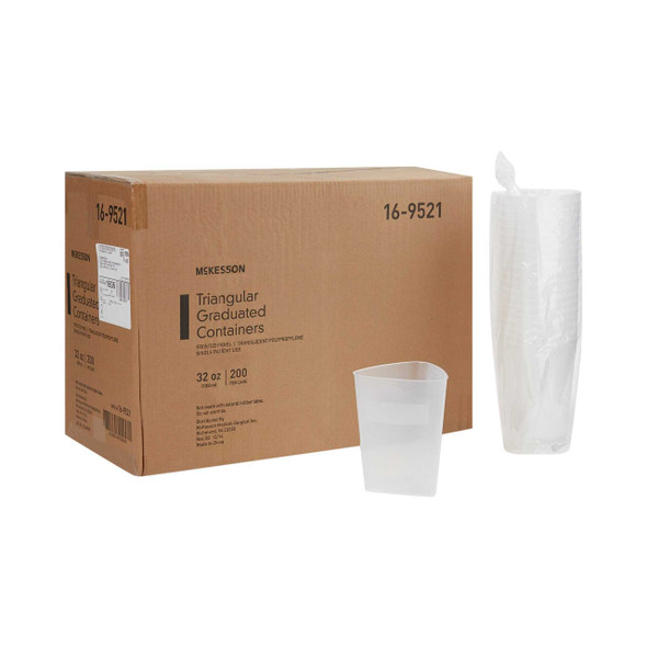 Triangular Graduated Container McKesson Polypropylene 32 oz. 16-9521 Each/1 16-9521 MCK BRAND 641371_EA