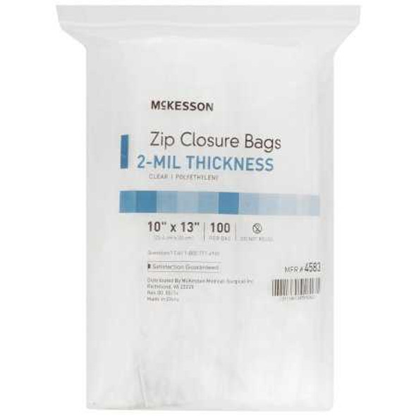 Zip Closure Bag McKesson 10 X 13 Inch Polyethylene Clear 4583 Box/100 4583 MCK BRAND 864520_BX