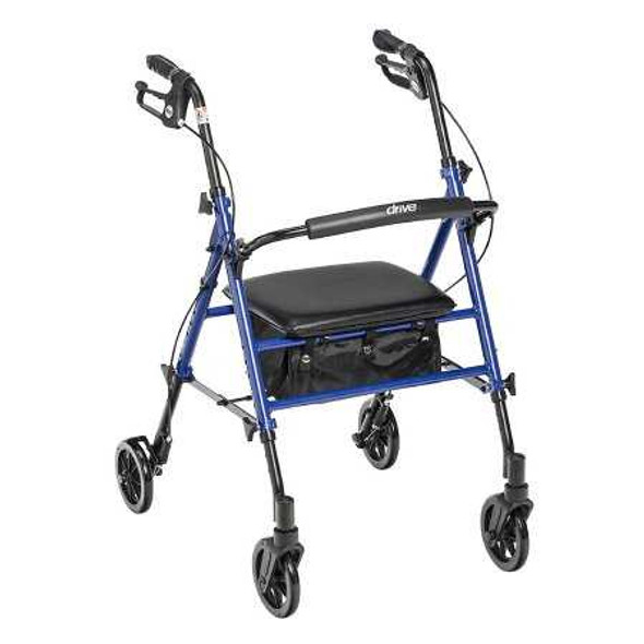 4 Wheel Rollator drive Blue Adjustable Height Aluminum RTL10261BL Each/1 DRIVE MEDICAL DESIGN & MFG 852331_EA