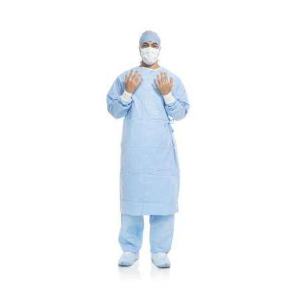 Surgical Gown with Towel AERO BLUE Small / Medium Blue Unisex AAMI Level 3 Sterile 41732 Case/34 41732 HALYARD SALES LLC 938742_CS