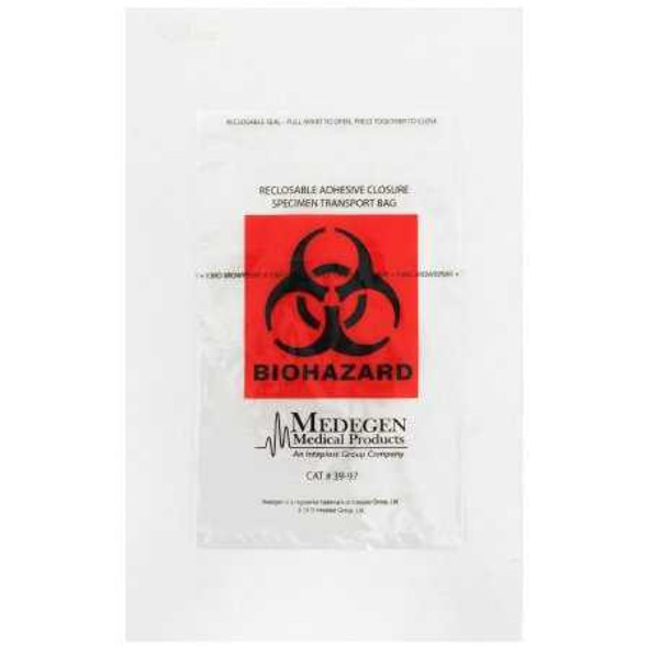 Specimen Transport Bag with Document Pouch McKesson 6 X 9 Inch Polyethylene Biohazard Symbol Adhesive Closure NonSterile 03-3997 Case/1000 35433 MCK BRAND 763805_CS