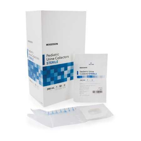 Pediatric Urine Collection Bag McKesson Polypropylene Adhesive Closure 200 mL 7 oz. Sterile 4821 Box/50 4821 MCK BRAND 883863_BX